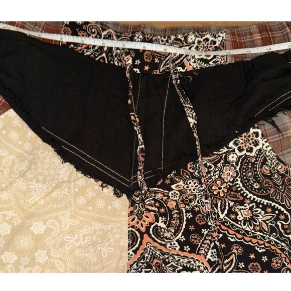 POL OVERSIZED Medium Patchwork Boho Lace Black Brown Tan Joggers Pants NWOT - Picture 12 of 14